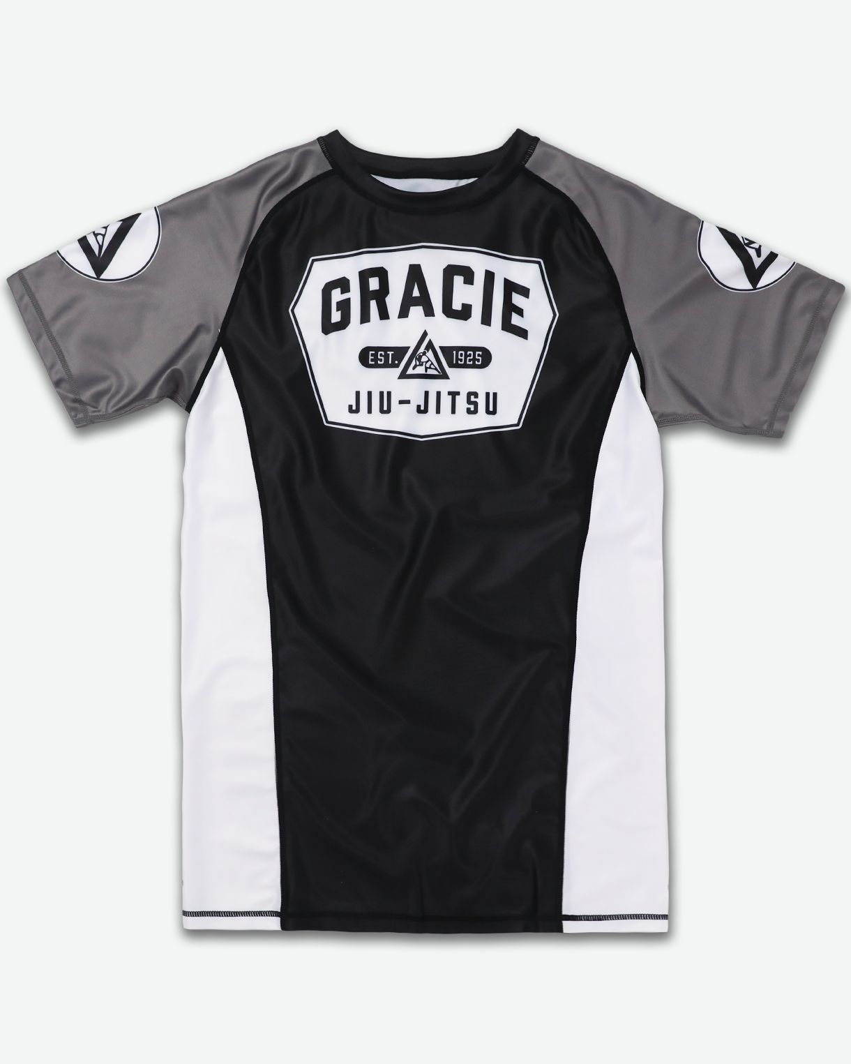 Rashguard de manga curta cinza clássico (masculino)