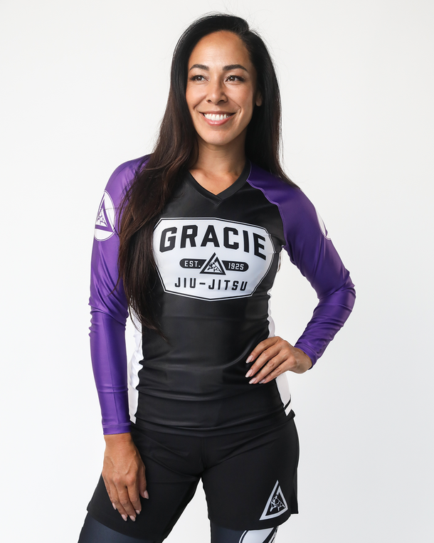 Rashguard de manga comprida clássico roxo (feminino)