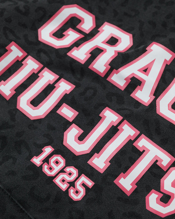 Pink Collegiate Hoodie (Black Leopard)