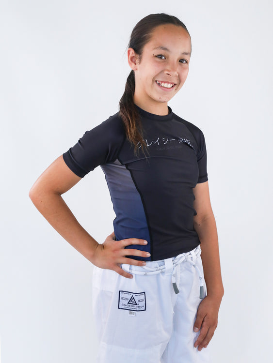 Conjunto personalizado de kimono y rashguard Midnight Wave (niños)