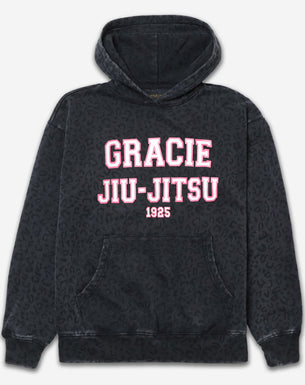 Pink Collegiate Hoodie (Black Leopard)