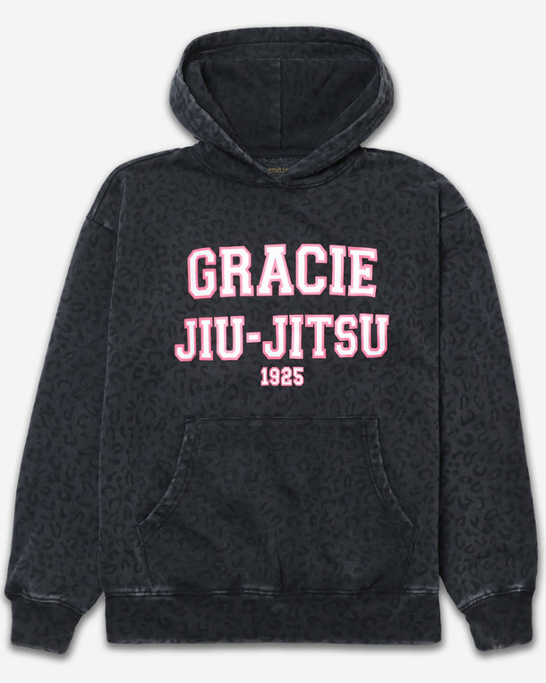 Pink Collegiate Hoodie (Black Leopard)