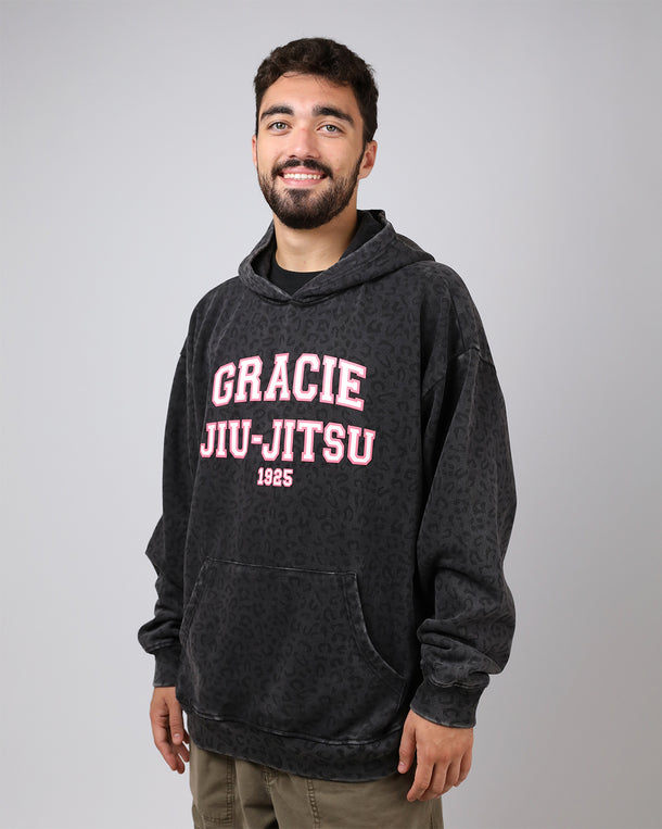 Pink Collegiate Hoodie (Black Leopard)