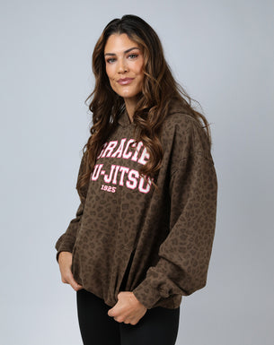 Pink Collegiate Hoodie (Brown Leopard)
