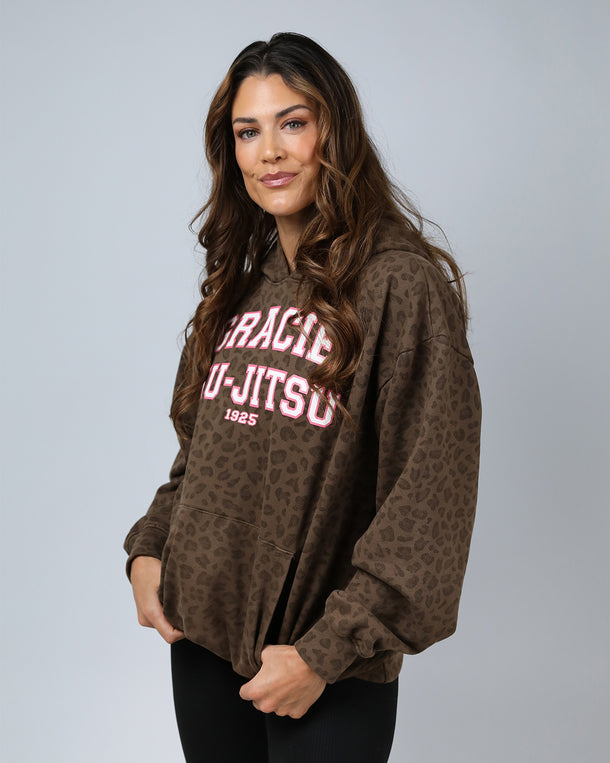 Pink Collegiate Hoodie (Brown Leopard)