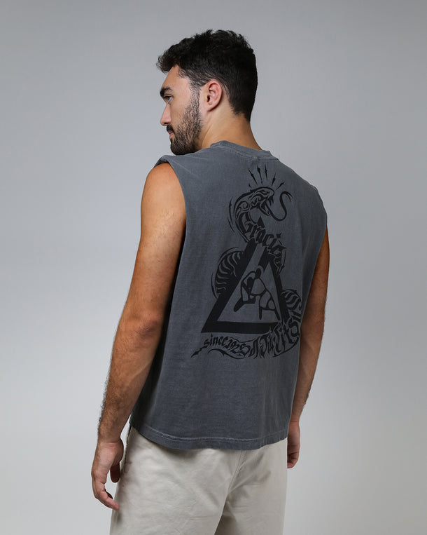 Charcoal Snake Heavyweight Muscle Tee (Men)